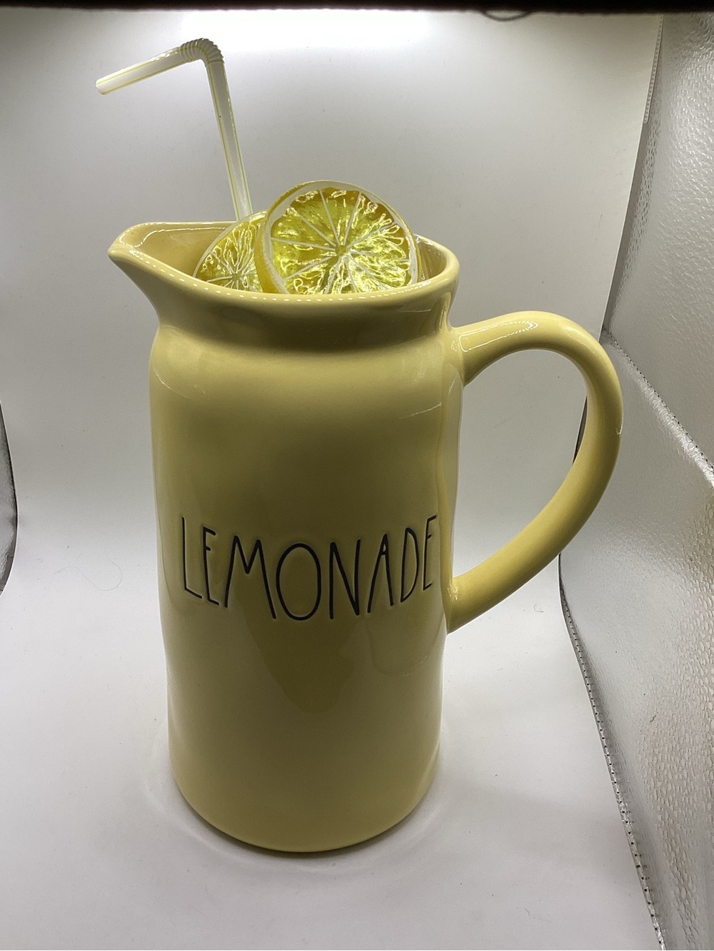 Rae Dunn Yellow 'LEMONADE' Ceramic Pitcher